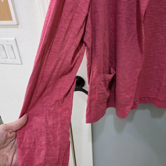 CHICO'S XXL (4) Pink Cotton Modal Open Cardigan Sweater Plus Size Knit Blazer - Picture 7 of 11